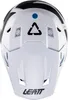 The back view of a white motocross helmet with black and blue accents. Produktbild-Vorschau
