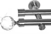 Close-up of a double curtain rod with a crystal ball finial. Produktbild-Vorschau