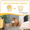PawHut Rattan Katzenkorb Katzenhöhle Katzenbett mit Kissen Produktbild-Vorschau 4