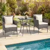COSTWAY Set di mobili da giardino in polyrattan 3 pezzi con Anteprima dell’immagine prodotto 8