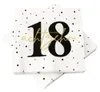 20 Servietten zum 18. Geburtstag 33 x 33 cm - weiß schwarz Produktbild-Vorschau 1