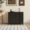 Relaxdays Rollcontainer, 5 Schubladen & 2 Fächer, HBT: Produktbild-Vorschau 3