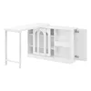 A white multi-functional cabinet with a pull-out table on a white background. Produktbild-Vorschau