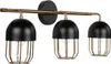 Wandleuchte Metall 3x E14 B: 67 cm lang Schwarz Gold Produktbild-Vorschau 3