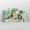 Bild auf Leinwand - Leinwandbild - 4 Teile - Aquarell Frau Produktbild-Vorschau 4