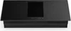 A top-down view of a black induction cooktop with an integrated downdraft ventilation system. Náhled obrázku produktu