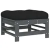 5-tlg. Garten-Lounge-Set mit Kissen Grau Massivholz Produktbild-Vorschau 6