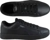 A top-down and side view of a pair of black Puma sneakers. Produktbild-Vorschau