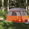vidaXL Tenda da campeggio 4 persone Arancione Impermeabile Anteprima dell’immagine prodotto 3