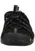 A close-up, front-facing view of a black KEEN sandal. Produktbild-Vorschau