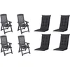 Progarden Klappsessel Tampa mit Auflage 4er Set anthrazit / Produktbild-Vorschau 1