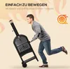 A man is pushing a pizza oven on wheels. Produktbild-Vorschau