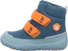 A side view of a blue and orange child's boot. Náhľad obrázku produktu
