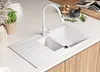 PRIMAGRAN Spülbecken Weiß 90x50cm, Granitspüle 1,5 Becken + Produktbild-Vorschau 1