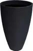 A tall, dark grey planter with a textured surface. Voir les images du produit
