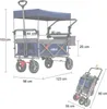 AREBOS Premium Bollerwagen Faltbar Blau | Dach, Bremse, 100 Produktbild-Vorschau 7