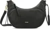 A black leather handbag is shown against a white background. Voir les images du produit