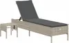 3-tlg. Sonnenliegen-Set mit Auflage Hellgrau Poly Rattan Produktbild-Vorschau 6