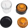 A collage of four images showing parts of a food processor attachment. Podgląd zdjęcia produktu