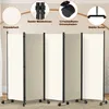Jopassy Paravent auf Rollen 5 teilig Beige 284x181 cm Produktbild-Vorschau 4