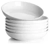 DOWAN 21.6cm Breite Weiße Flache Pasta-Schüsseln Set aus 6 Produktbild-Vorschau 1