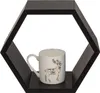 Holzregal Wandregalset Hexagon Hängeregal 6-eckig Schwarz Produktbild-Vorschau 4