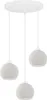 Závesná lampa Riffle biela 3-svetelná s bielym guľovým Náhľad obrázku produktu 1