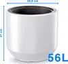 A white cylindrical planter with dimensions indicated. Anteprima dell’immagine prodotto