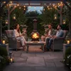 Relaxdays Terrassenofen, mit Funkenschutz, Schürhaken, Produktbild-Vorschau 3