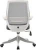 The back view of a modern ergonomic office chair with a mesh back and adjustable armrests, shown on a white background. Produktbild-Vorschau
