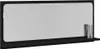 A black shelf with a mirror above it, and two decorative objects on the shelf. Voir les images du produit