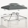 Outsunny Ersatzdach für Metall-Gartenpavillon 3x4 Partyzelt Produktbild-Vorschau 3