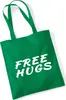 Huuraa Jutebeutel Free Hugs Schriftzug 10 Liter Kelly Green Produktbild-Vorschau 1