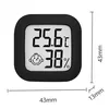 A digital thermometer and hygrometer with dimensions shown. Produktbild-Vorschau
