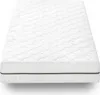 A white mattress with a green stripe along the bottom edge, shown from a slightly elevated side angle on a white background. Náhľad obrázku produktu