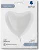 36"/Ø91cm Folienballon Uni Herz | Weiß Produktbild-Vorschau 3