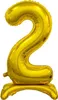 Fóliový balón číslice 2, stojící - zlatá, 74cm Náhled obrázku produktu 1