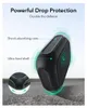A black protective case for AirPods Pro is shown with descriptive text highlighting its features. Anteprima dell’immagine prodotto