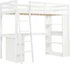 Sweiko Lit surélevé, Lit d'enfant, Étagère de rangement Voir les images du produit 13