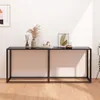 vidaXL Konzolový stôl čierny 180x35x75,5 cm Tvrdené sklo Náhľad obrázku produktu 2