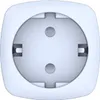 A close-up, front-facing view of a white electrical outlet. Voir les images du produit
