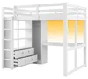 Lit mezzanine 140 x 200 cm avec bureau, éclairage LED et Voir les images du produit 9