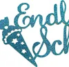 Oblique Unique Endlich Schulkind Torten Topper Glitzernd Produktbild-Vorschau 2