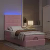 Ottoman-Bett mit Matratzen & LEDs Rosa 100x200 cm Samt Produktbild-Vorschau 2