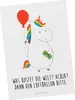 Mr. & Mrs. Panda Postkarte Einhorn Luftballon - Weiß - Produktbild-Vorschau 1