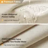 Beige/Cremefarbener Duschvorhang aus Stoff, 180 x 180 cm – Produktbild-Vorschau 2