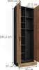 A tall, open wardrobe with shelves and a drawer, showing its dimensions. Anteprima dell’immagine prodotto