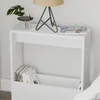 A white side table with books on the lower shelf and a lamp and plant on the top shelf. Anteprima dell’immagine prodotto
