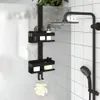 vidaXL Sprchový kôš Závesný Matná čierna Brúsená nerezová Náhľad obrázku produktu 2