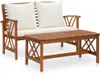 set da giardino 2 pezzi con cuscini in legno massiccio di Anteprima dell’immagine prodotto 8
